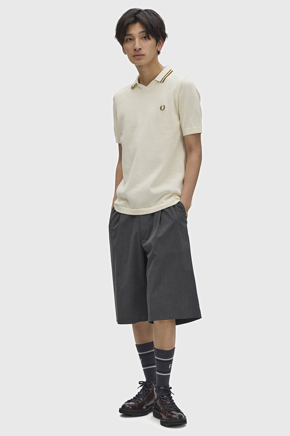 FRED PERRY 「Pointelle Knitted Shirt／ポインテールニットポロシャツ」|ポロシャツ|