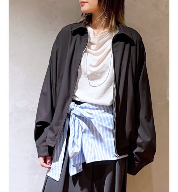 IENA LA BOUCLE「KAPTAIN SUNSHINE キャプテンサンシャイン Wool Poplin Zip ブルゾン KS26SJK09」|その他|ブラック