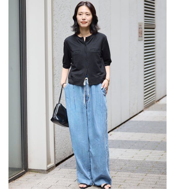 SLOBE IENA「《WEB限定カラーあり》スラブテレコSSカーディガン」|カーディガン|