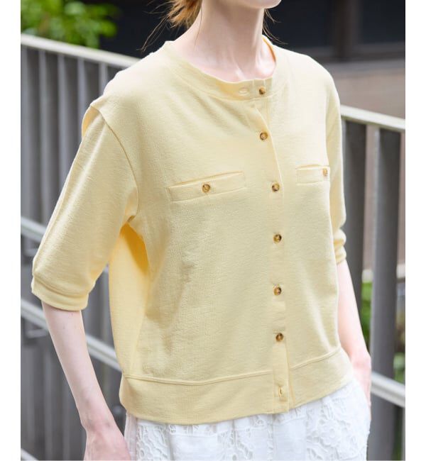 SLOBE IENA「《WEB限定カラーあり》スラブテレコSSカーディガン」|カーディガン|