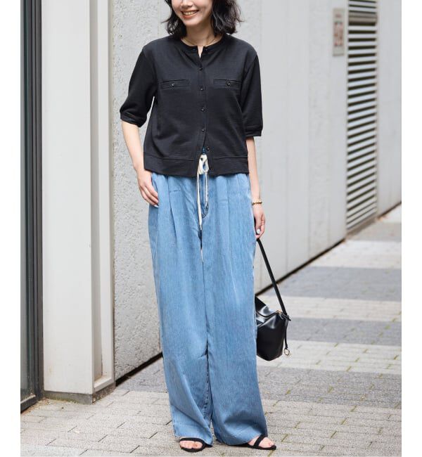 SLOBE IENA「《WEB限定カラーあり》スラブテレコSSカーディガン」|カーディガン|