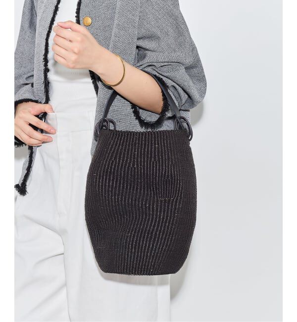 journal standard L'essage「【INES BRESSAND】POT FROISSE：かごバッグ」|かごバッグ|ブラック
