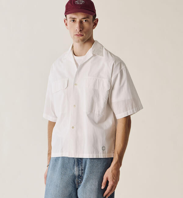 ORCIVAL「ORCIVAL | コットンリネン オープンカラー半袖シャツ MEN」|シャツ・ブラウス|OFFWHITE