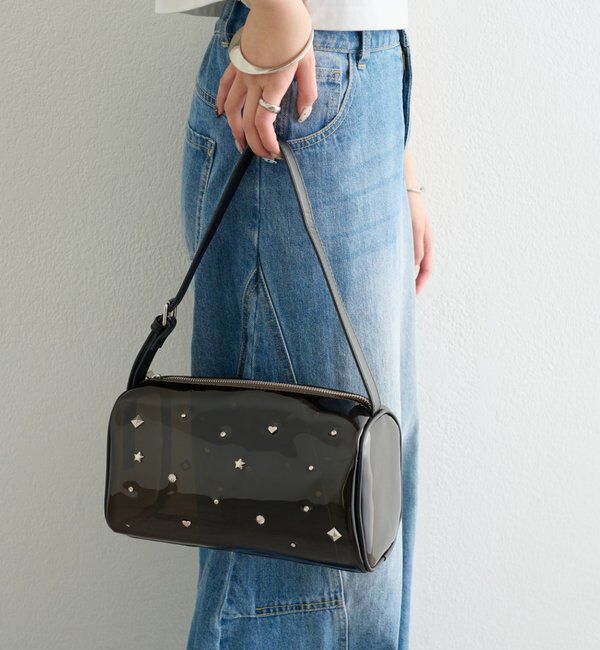  「スタッズビジューBAG」|トートバッグ|ブラック