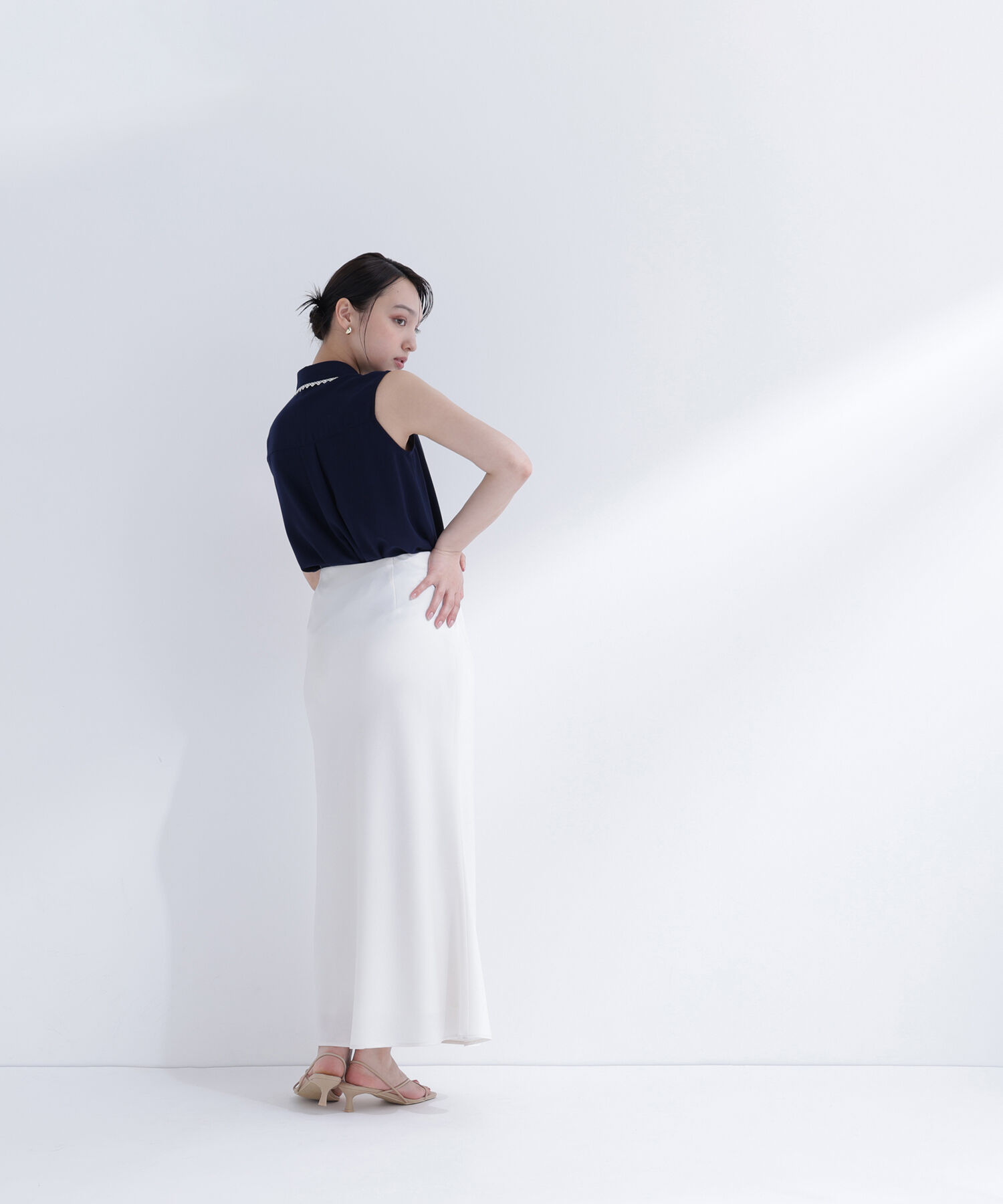  「〈山本里菜さんコラボ〉レーストリミングカラーブラウス」|シャツ・ブラウス|