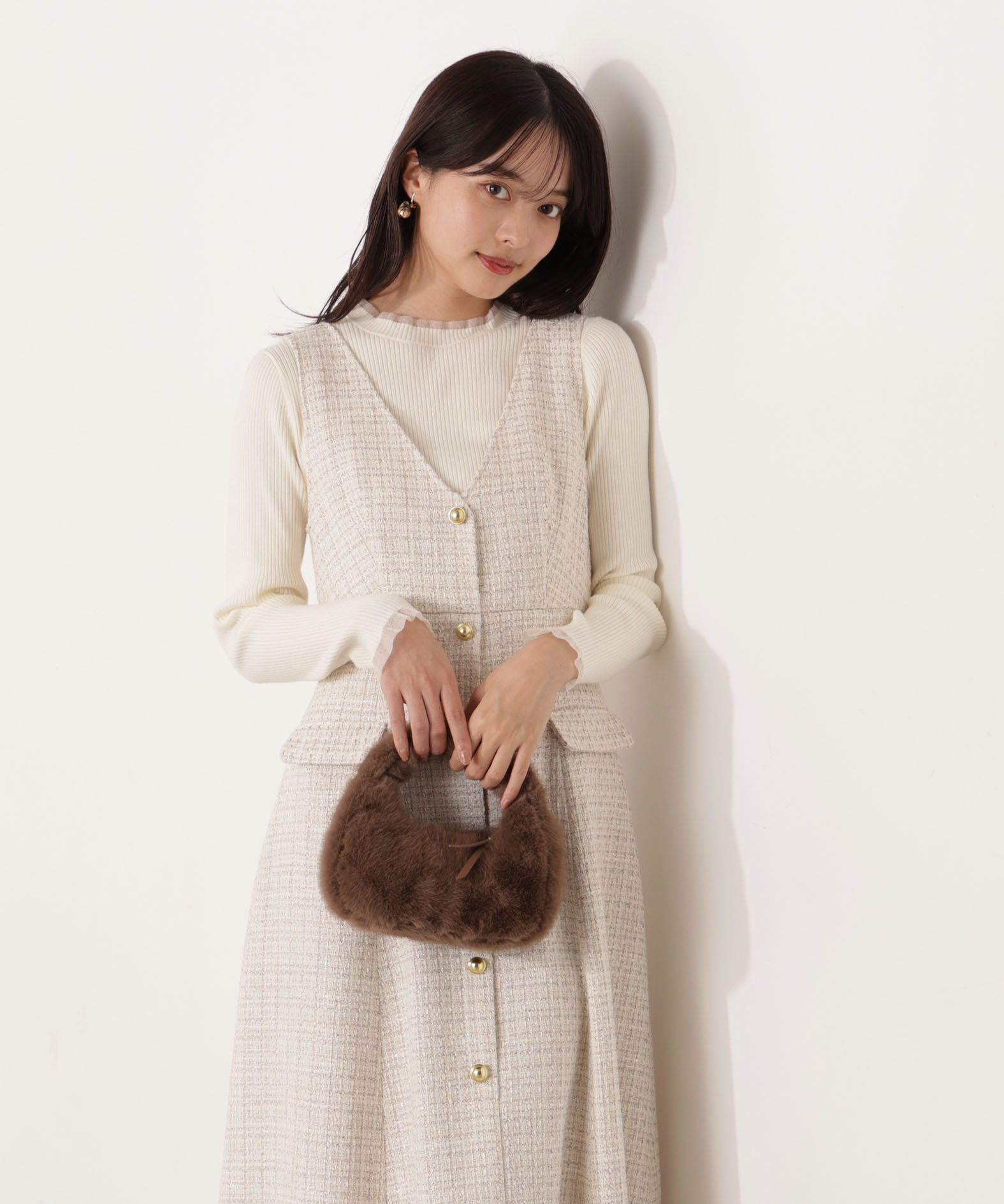 PROPORTION BODY DRESSING「部分シアーリブニット 25AW 」|ニット・セーター|