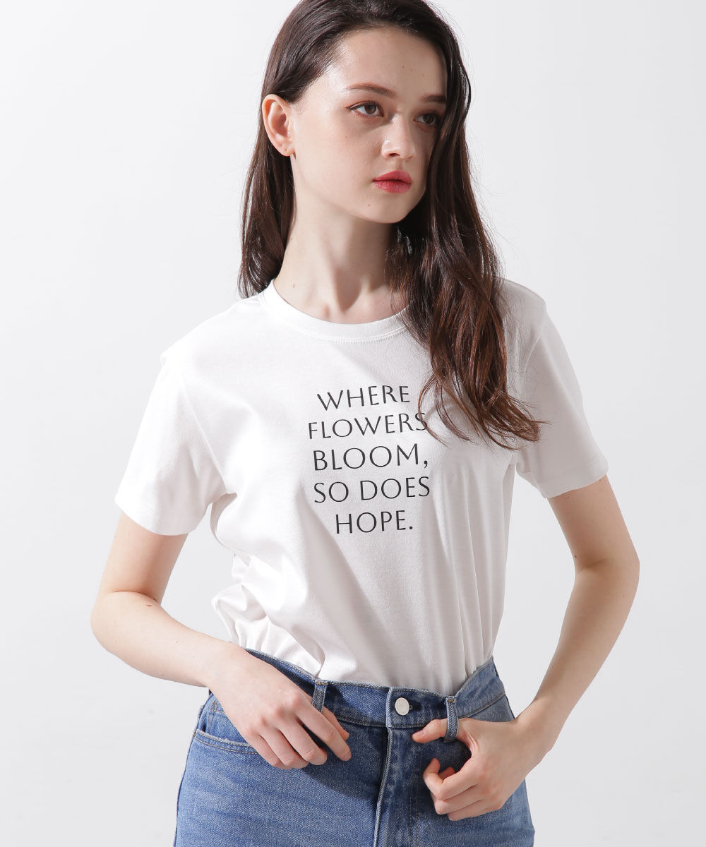  「◆Ｗｈｅｒｅ　ｆｌｏｗｅｒｓ　ｂｌｏｏｍ　Ｔシャツ」|Tシャツ・カットソー|ホワイト