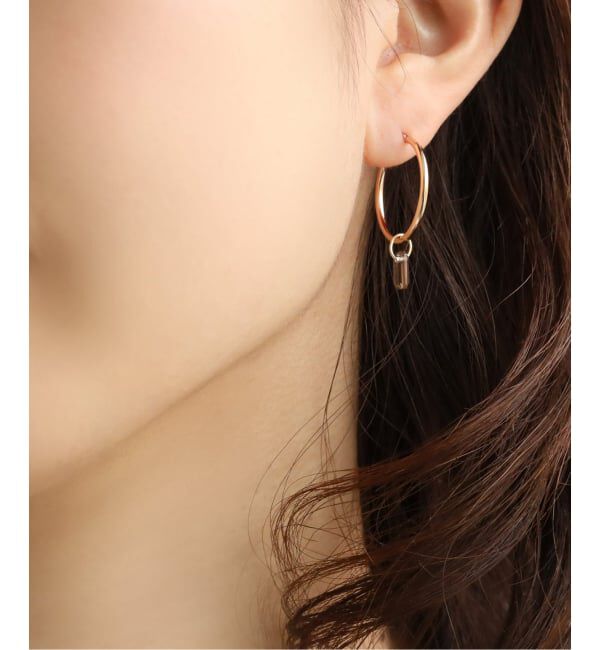Lilas by Spick&Span「1.5パイプ2cmルーフピアス K10（両耳）」|ピアス|