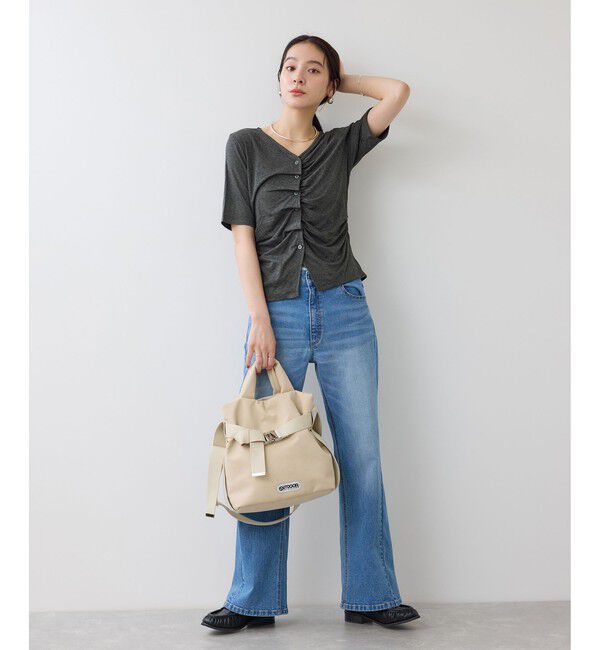 VIS「【WEB限定】フロントシャーリングトップス」|Tシャツ・カットソー|