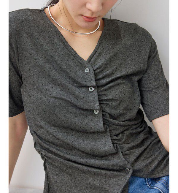 VIS「【WEB限定】フロントシャーリングトップス」|Tシャツ・カットソー|