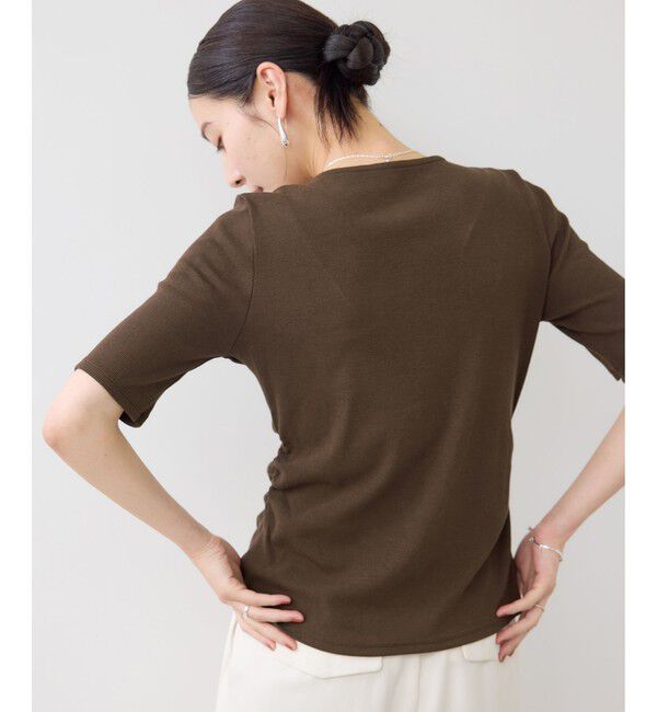 VIS「【WEB限定】フロントシャーリングトップス」|Tシャツ・カットソー|