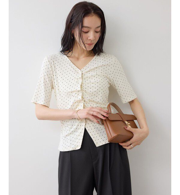 VIS「【WEB限定】フロントシャーリングトップス」|Tシャツ・カットソー|