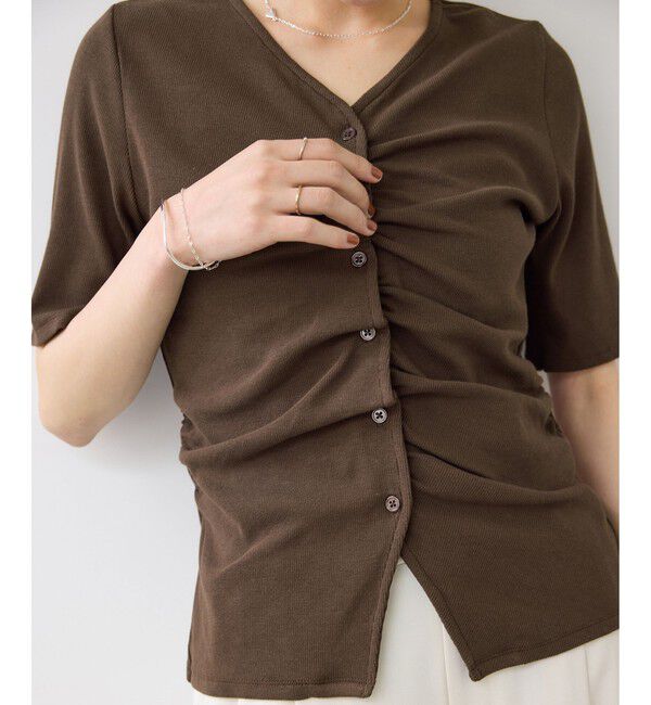 VIS「【WEB限定】フロントシャーリングトップス」|Tシャツ・カットソー|