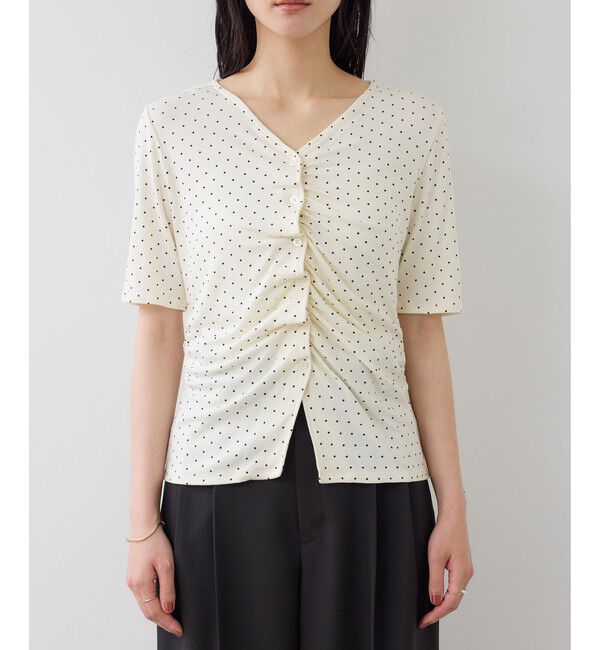 VIS「【WEB限定】フロントシャーリングトップス」|Tシャツ・カットソー|