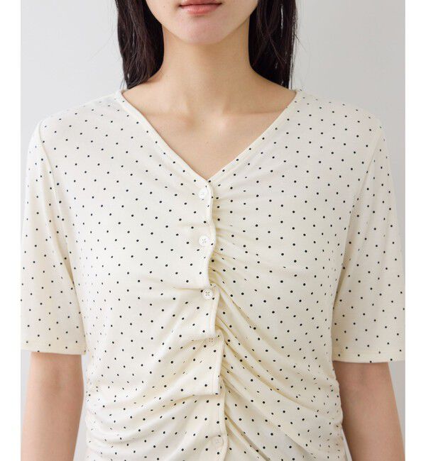 VIS「【WEB限定】フロントシャーリングトップス」|Tシャツ・カットソー|