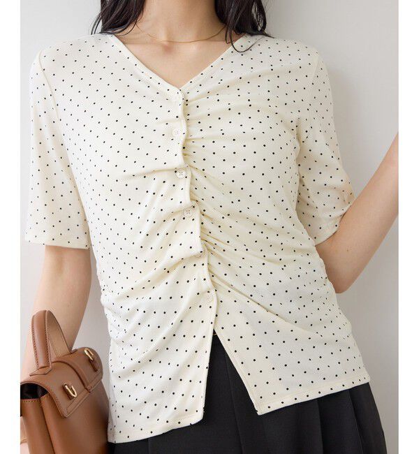 VIS「【WEB限定】フロントシャーリングトップス」|Tシャツ・カットソー|
