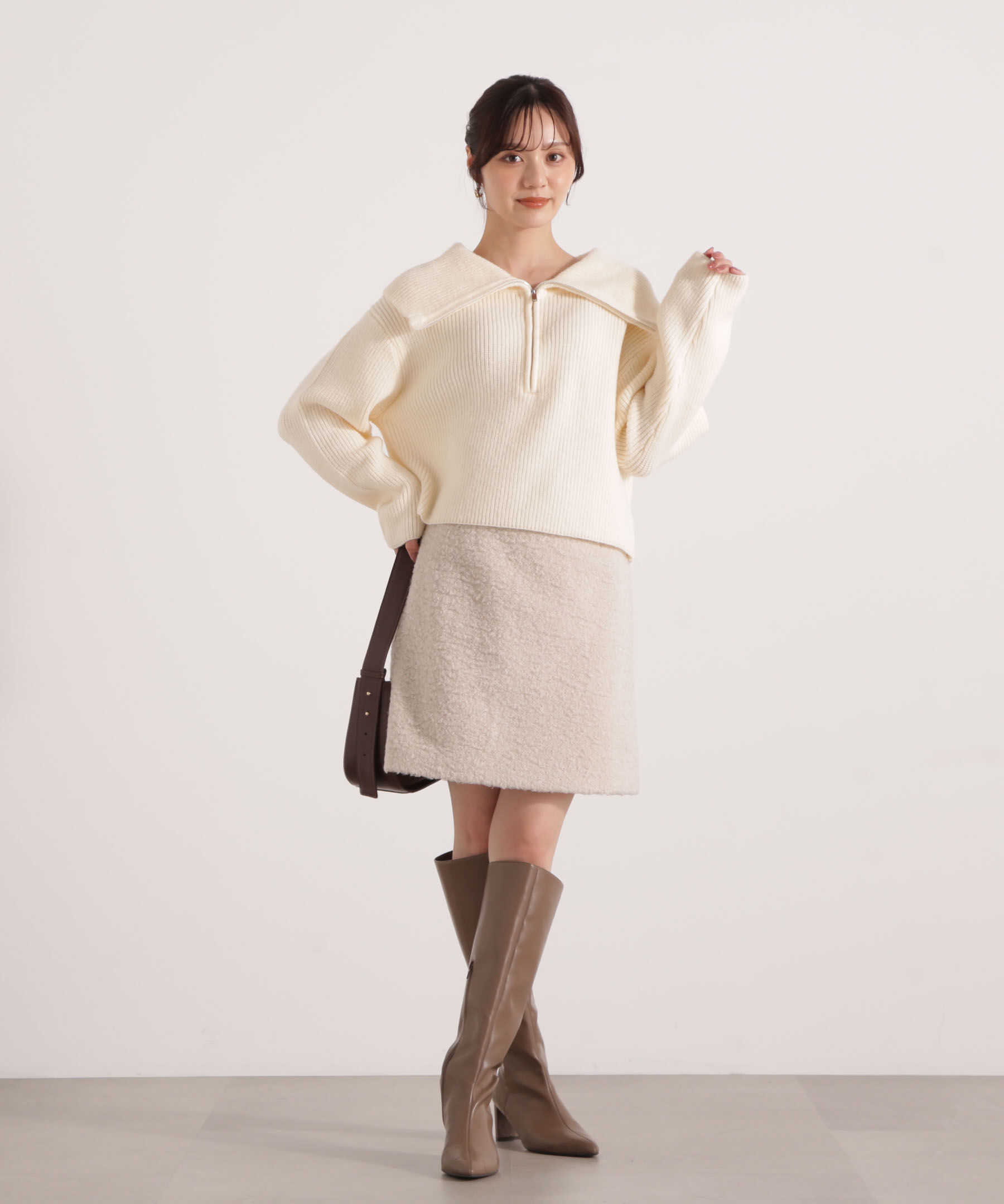 PROPORTION BODY DRESSING「ビッグカラー畔ニット 25AW」|ニット・セーター|