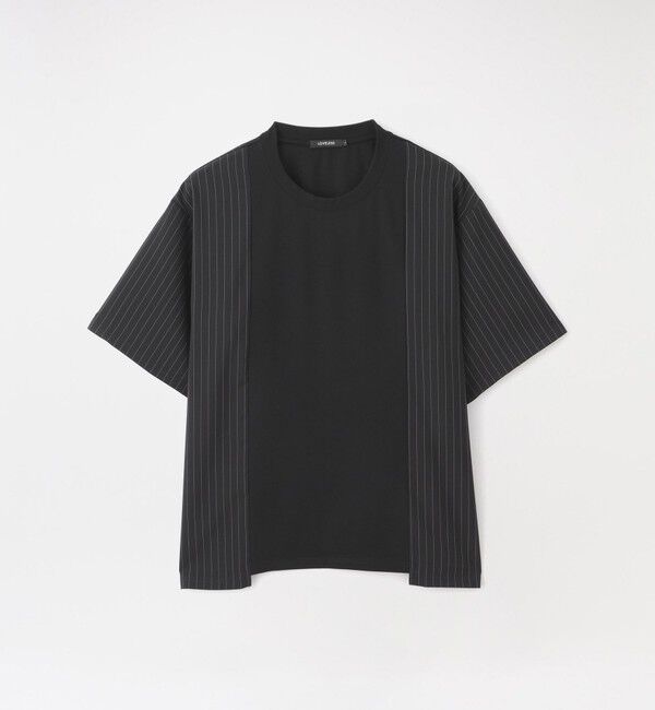  「ストライプブロッキングTシャツ」|Tシャツ・カットソー|ブラック