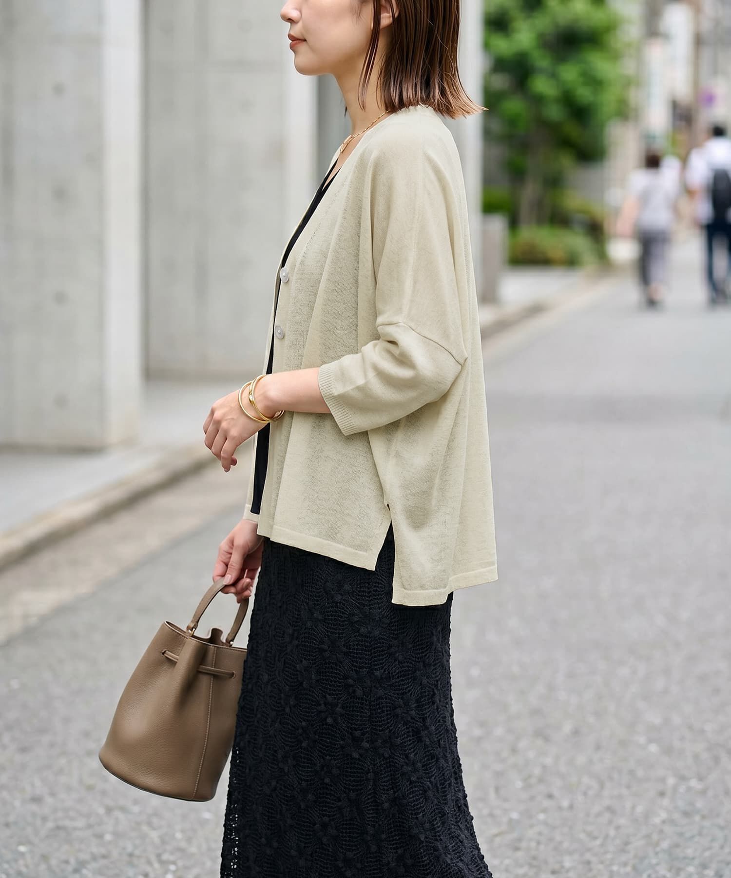 STYLE DELI「【LUXE】２ボタンゆったり７分袖カーディガンB」|カーディガン|