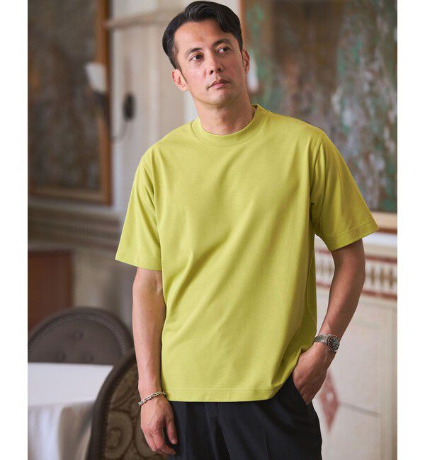 UNITED ARROWS green label relaxing「Somarti クルーネック 半袖 Tシャツ -UVカット・汗染み防止・遮熱-」|Tシャツ・カットソー|YELLOW
