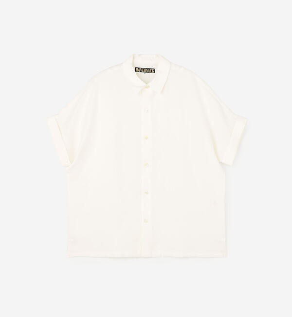  「HAVERSACK | リネンツイル ドルマンスリーブ半袖シャツ MEN」|シャツ・ブラウス|WHITE