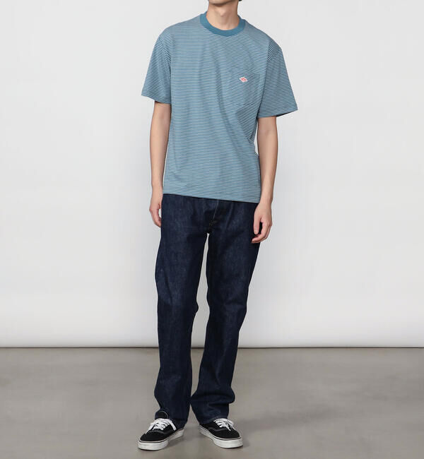 DANTON「DANTON | マルチボーダー ポケットクルーネックTシャツ MEN」|Tシャツ・カットソー|