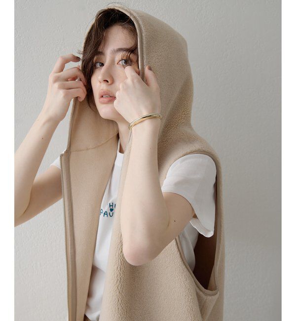 THE PAUSE「【THE PAUSE】ボアフードロングジレ＜WEB限定カラーあり＞」|ベスト・ジレ|