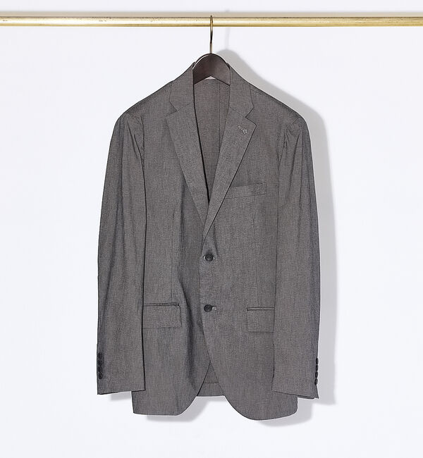 ABAHOUSE「【セットアップ対応/FLEX JACKET】スーパーストレッチ リネンブレンド」|テーラードジャケット|グレー