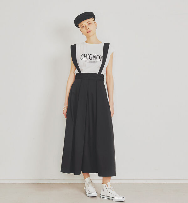 Rouge vif「【XSサイズ展開】タックメモリースカート」|スカート|ブラック