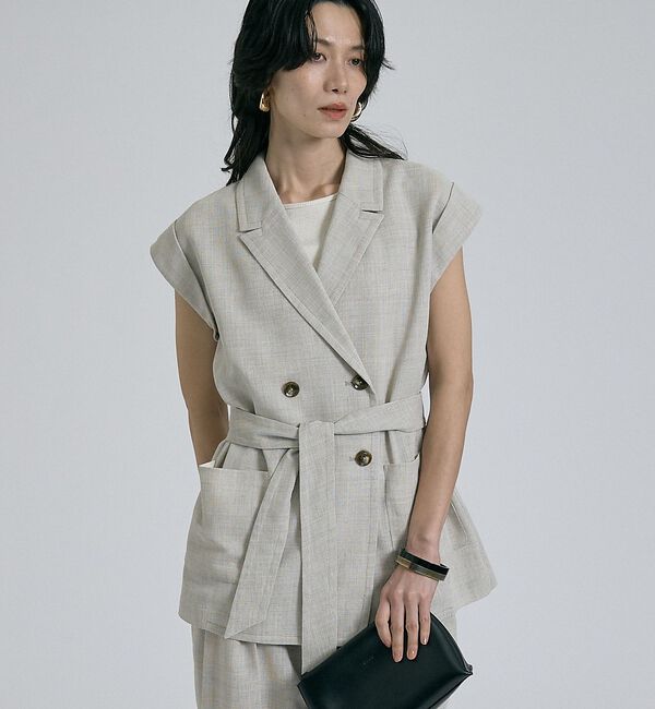 qualite「【セットアップ対応】メッシュジャケット」|その他|ライトベージュ