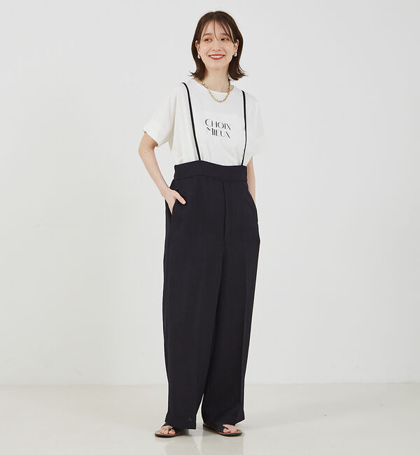abahouse mavie「【セットアップ対応】ライトツイードサスペンダーパンツ」|その他|