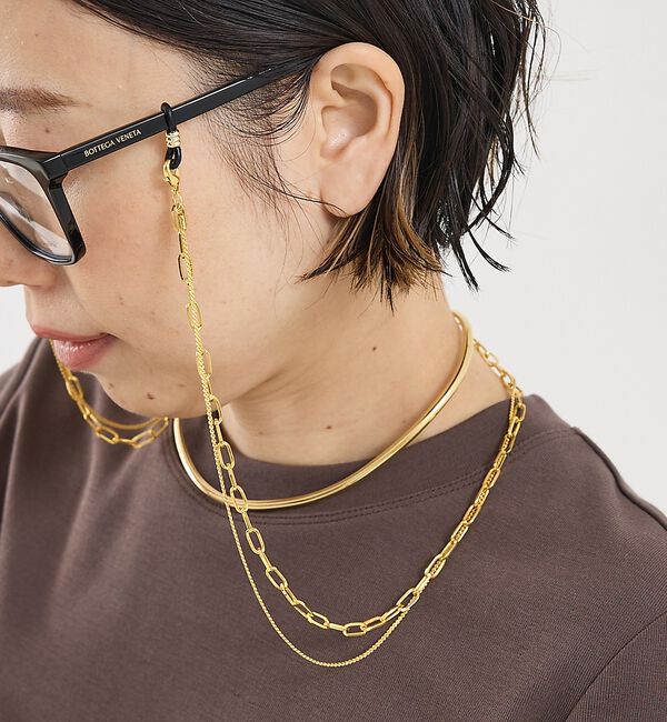 The Store by C' 「【SUNNY CORDS】【別注】Mirror w Chain Gold／グラス」|メガネ|ゴールド