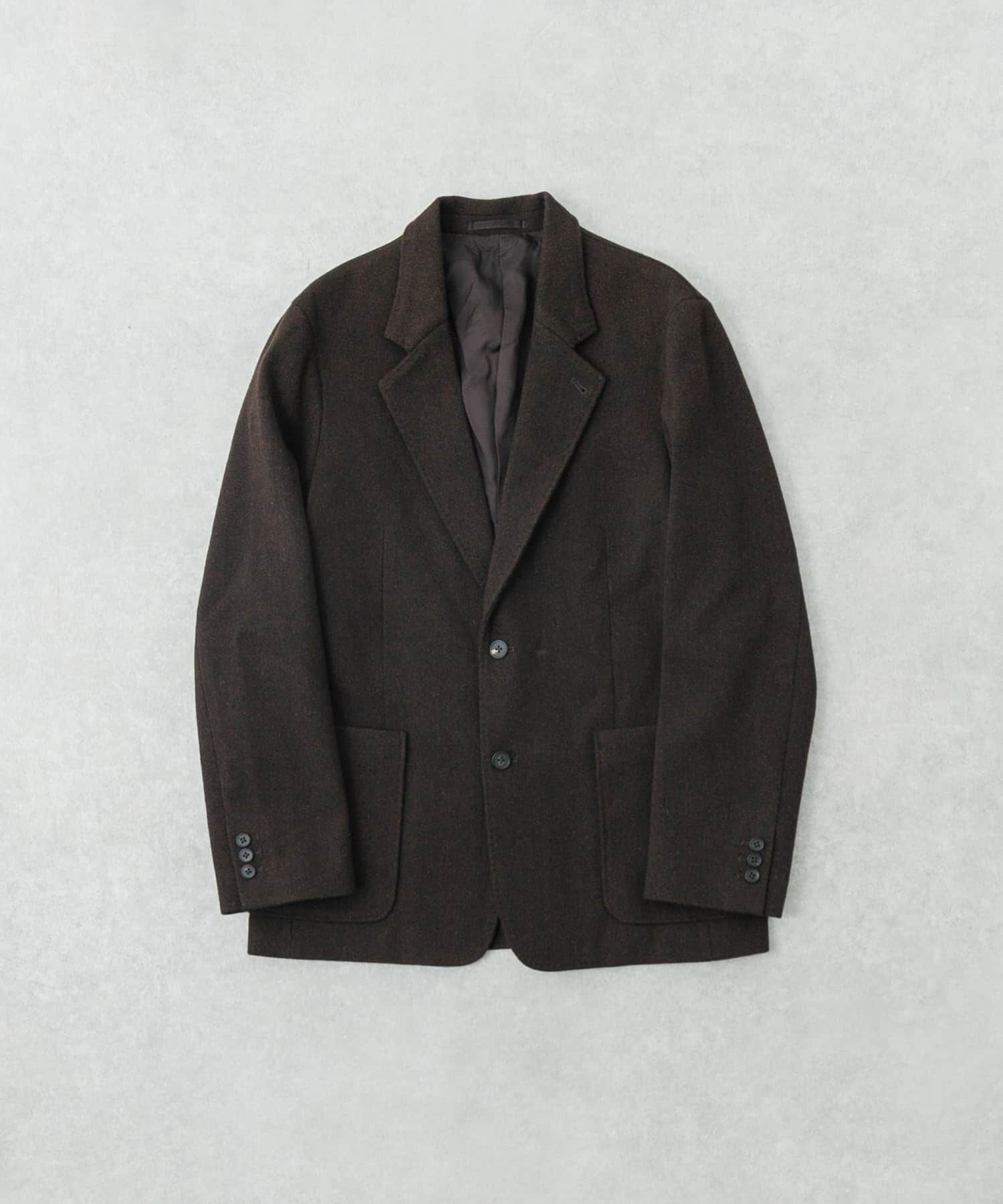 URBAN RESEARCH「new basic　VINTAGE WOOL TWEED JACKET」|ノーカラーコート|ブラウン
