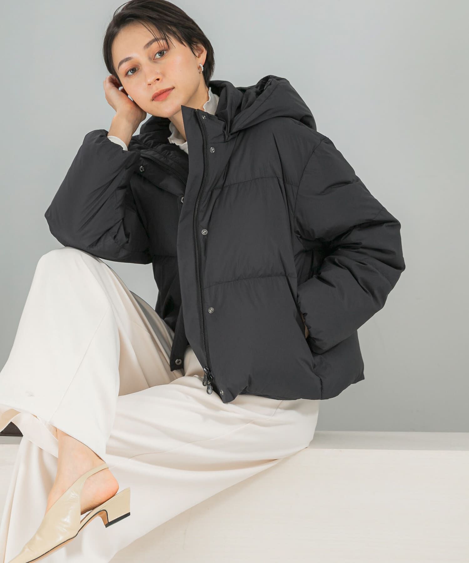 URBAN RESEARCH ROSSO「FRENCH DOWNショートダウンコート」|ダウン|ブラック