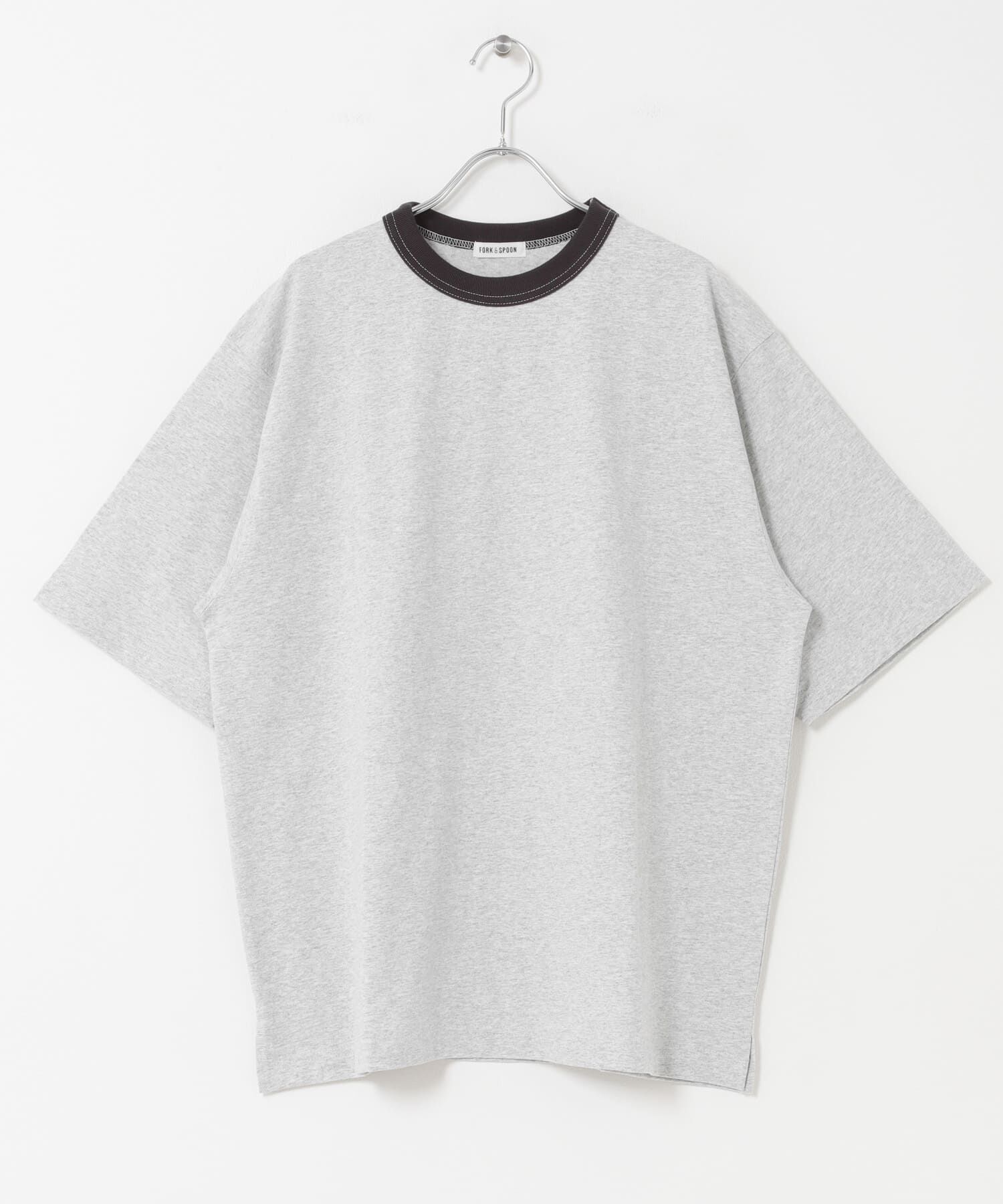 URBAN RESEARCH DOORS「FORK&SPOON　リンガーショートスリーブTシャツ」|Tシャツ・カットソー|グレー系その他