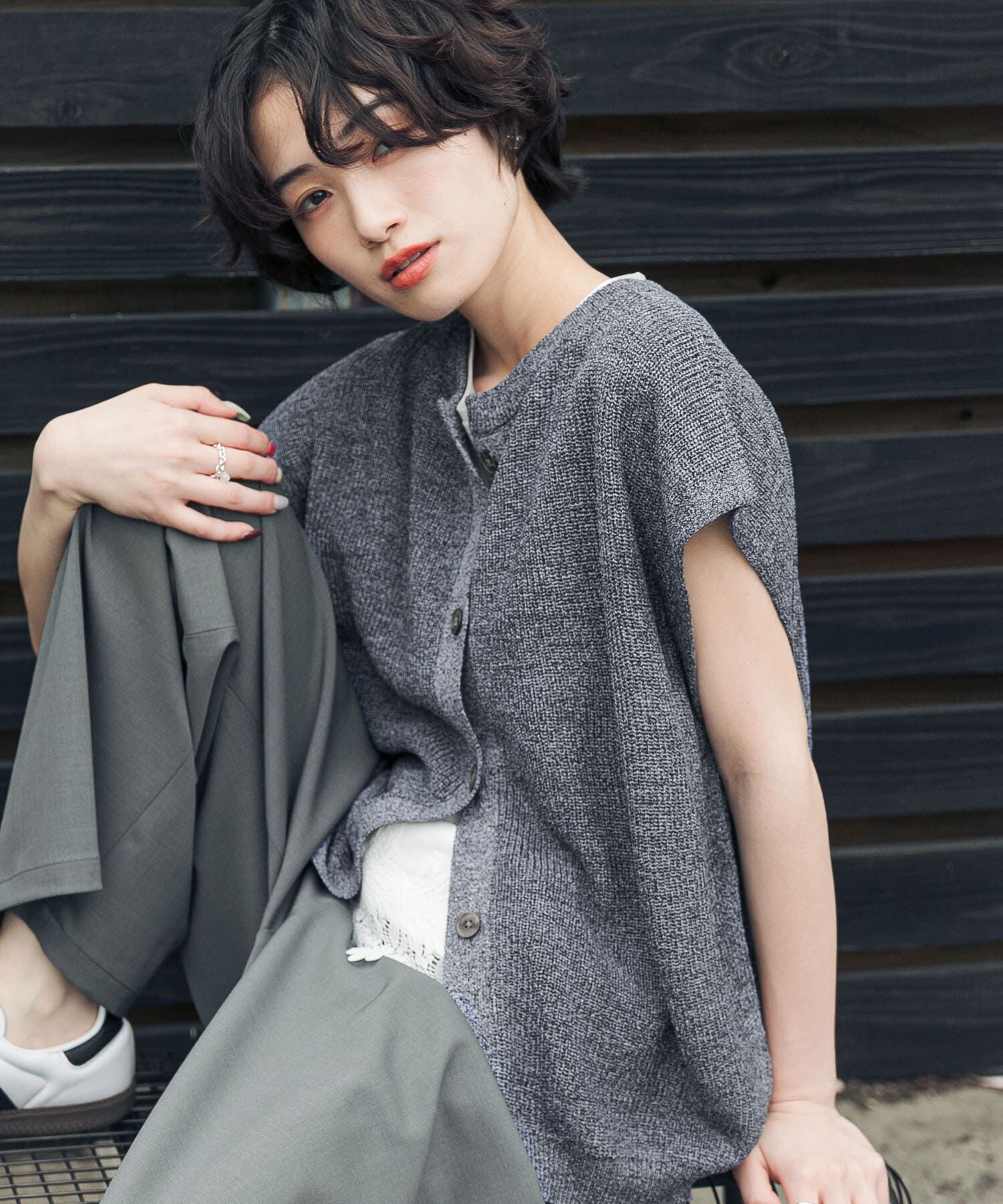 URBAN RESEARCH DOORS「『洗濯可/UVカット』『UR TECH』Aircare2WAYニットベスト」|ベスト・ジレ|グレー系その他