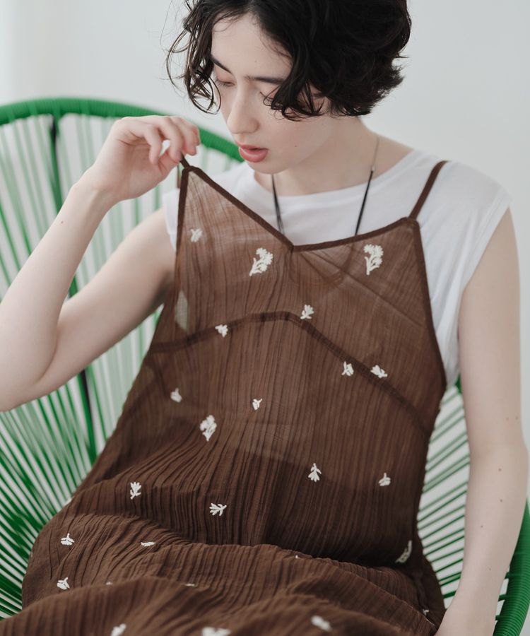 Green Parks「花柄刺繍キャミワンピース」|ワンピース|