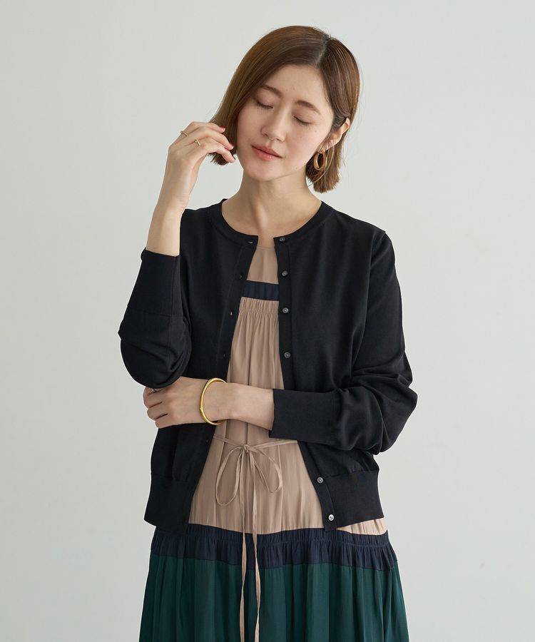 YECCA VECCA「【UVカット】クルーネックカーディガン」|カーディガン|Black