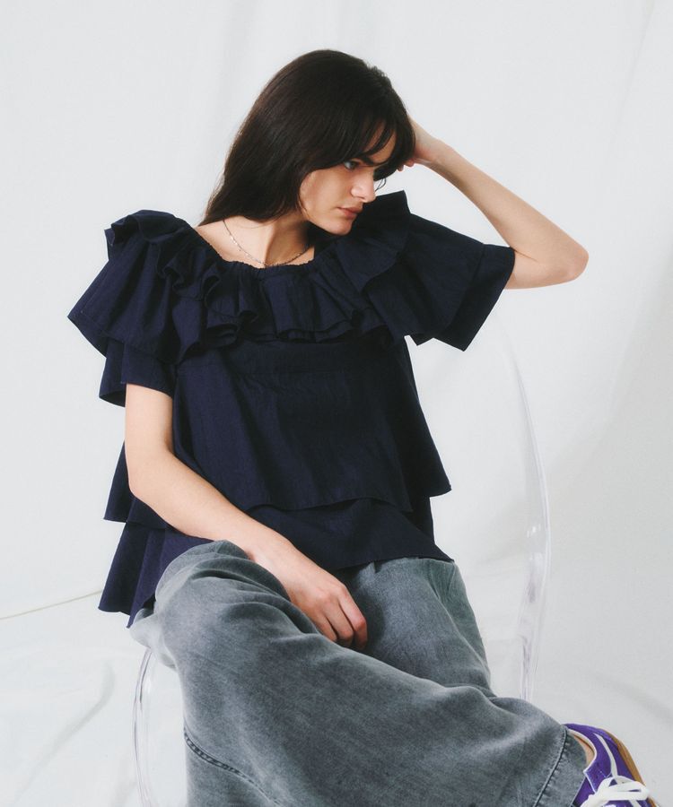 GARAGE OF GOOD CLOTHING「ラッフルギャザー2WAYブラウス」|シャツ・ブラウス|
