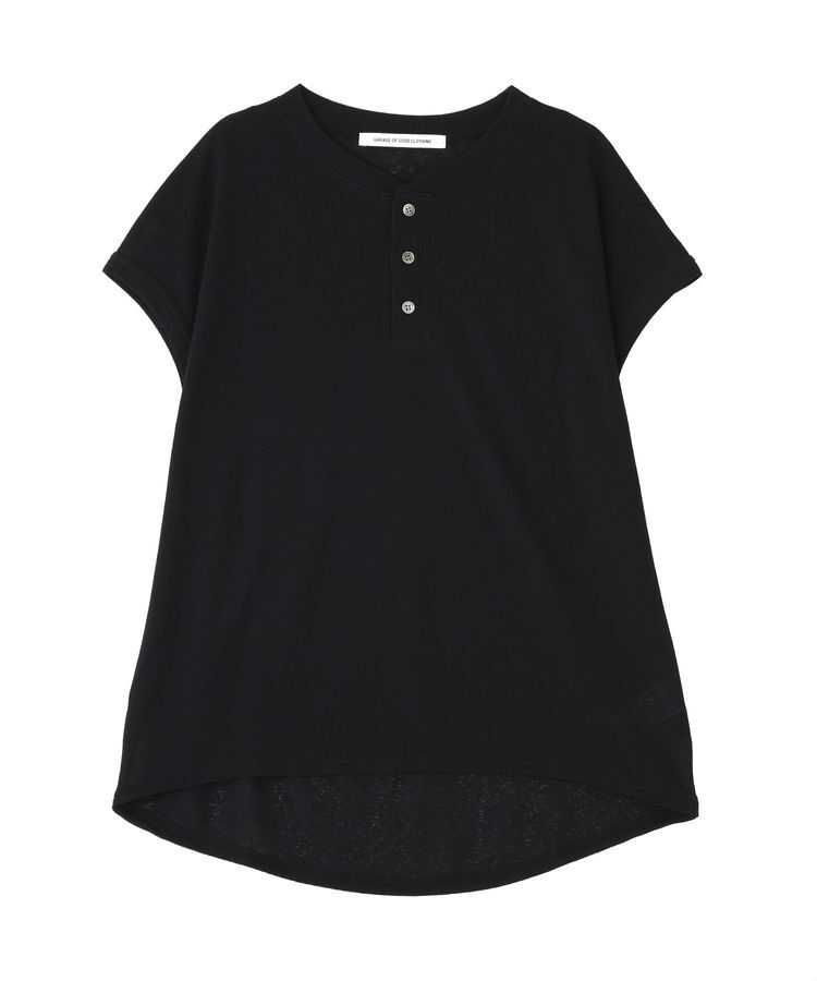 GARAGE OF GOOD CLOTHING「【日本製】シアーワッフルヘンリーネックトップス」|Tシャツ・カットソー|Black