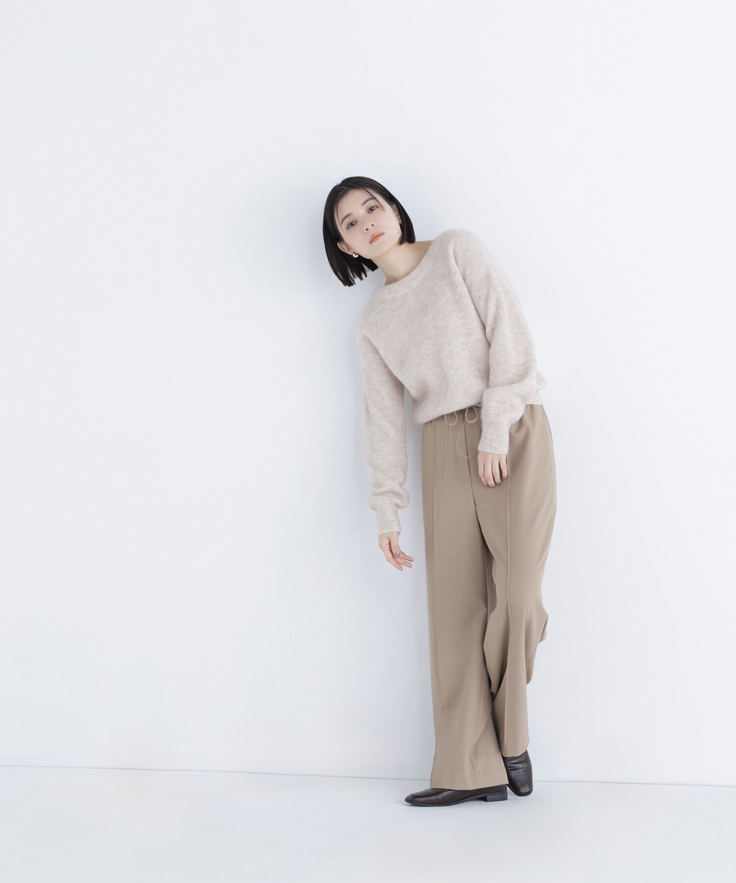  「アルパカ混クルーネックニット」|ニット・セーター|