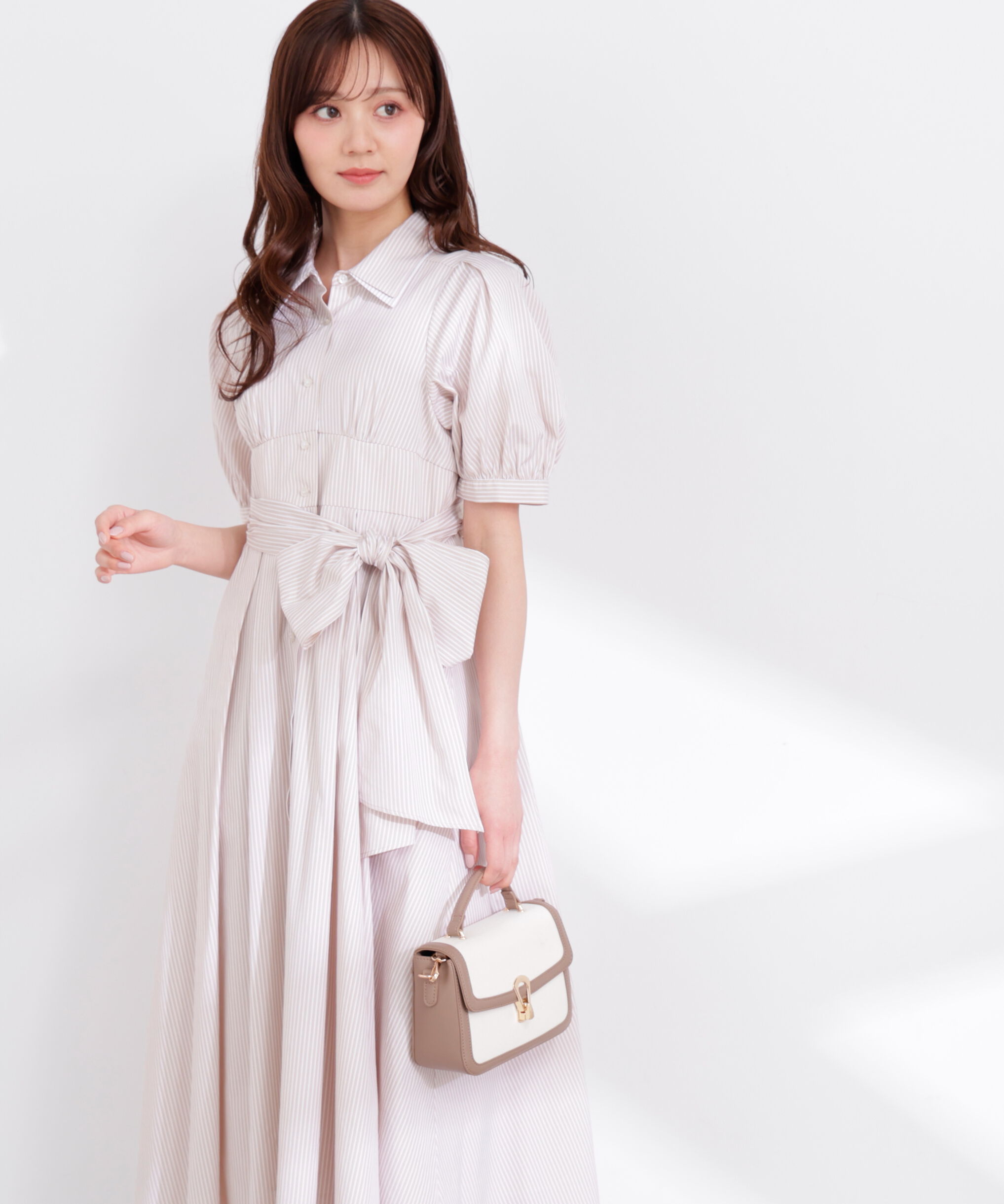 PROPORTION BODY DRESSING「レイヤードカラーシャツワンピース 26SS」|ワンピース|ベージュスト 1