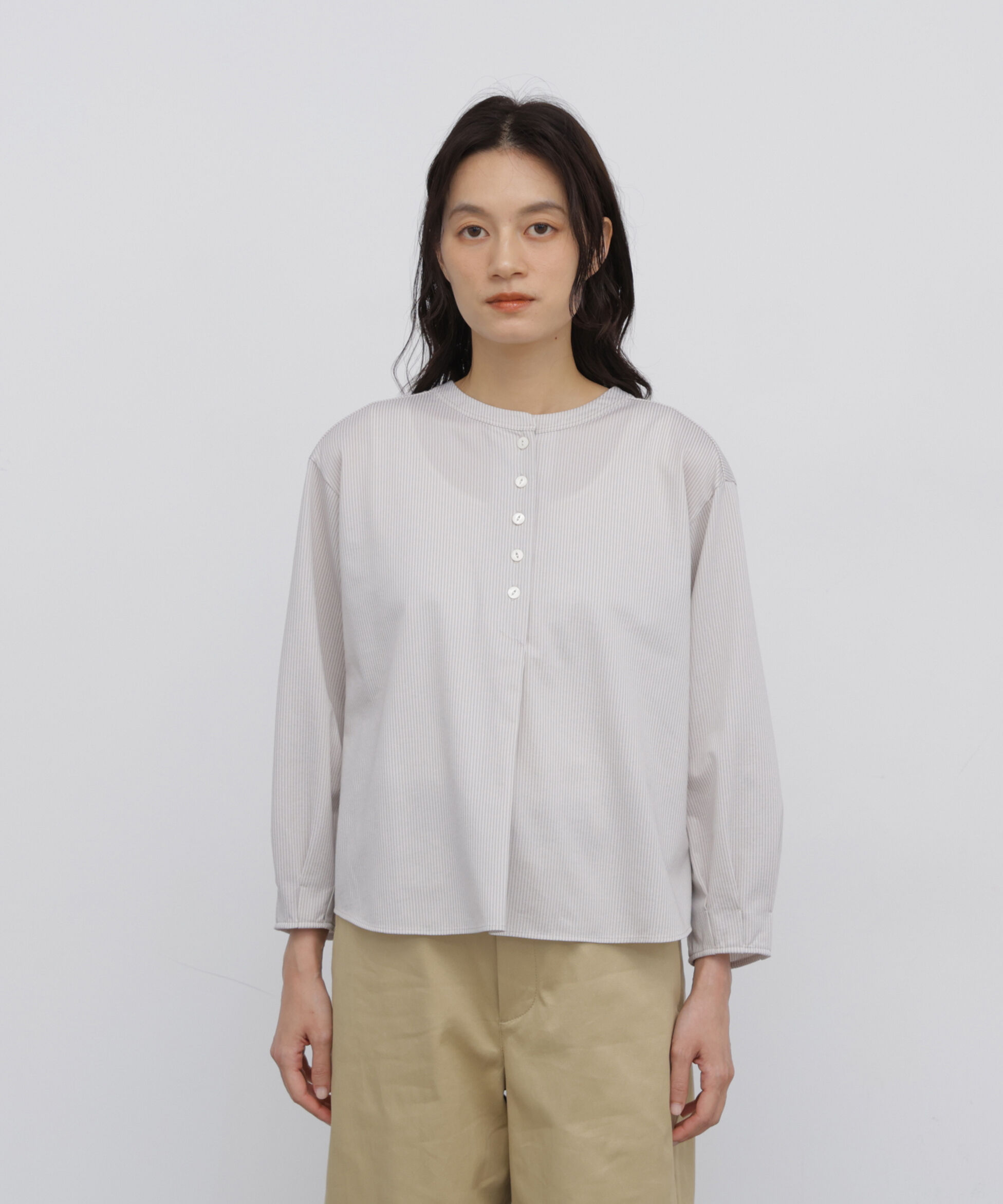  「◆トリコットカットソー釦ブラウス」|Tシャツ・カットソー|