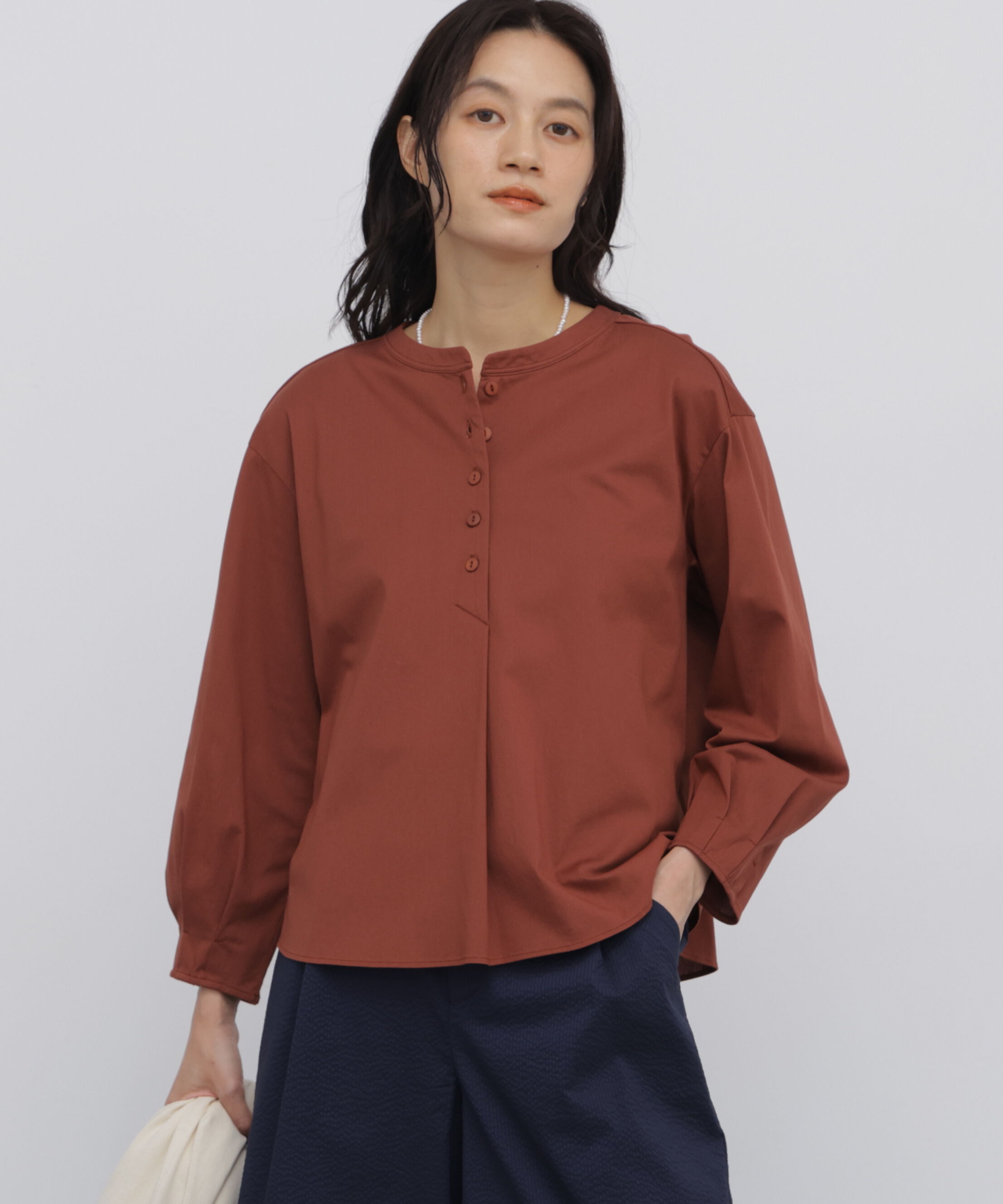  「◆トリコットカットソー釦ブラウス」|Tシャツ・カットソー|レンガ1