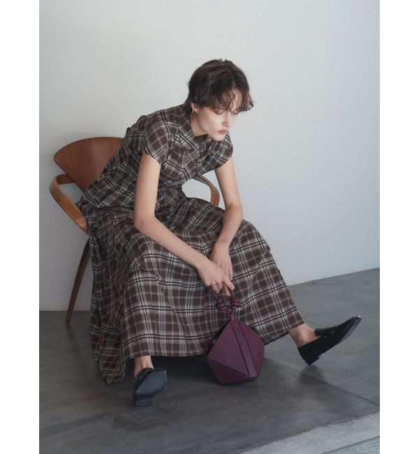 ELENDEEK「WAIST TUCK CHECK BL」|シャツ・ブラウス|