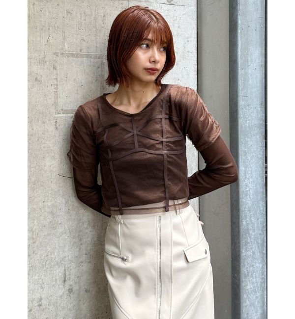 MURUA「コードビスチェデザインレイヤードトップス」|Tシャツ・カットソー|