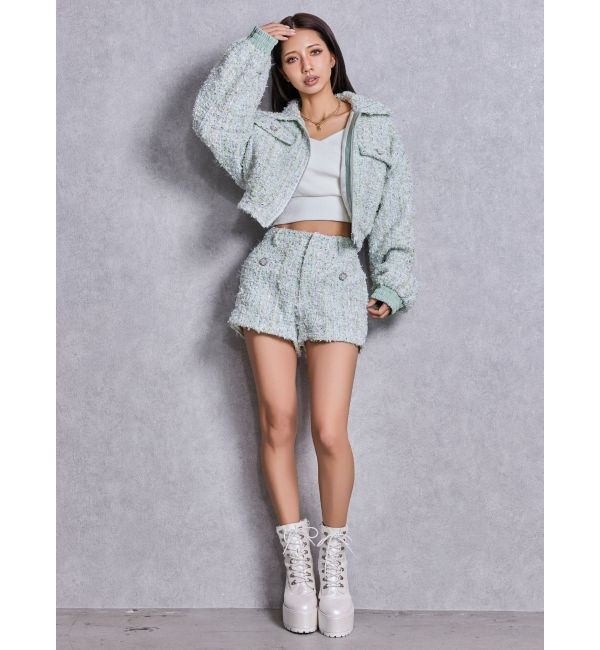 GYDA「ハーフスリーブカシュクールオフショルショートトップス」|Tシャツ・カットソー|