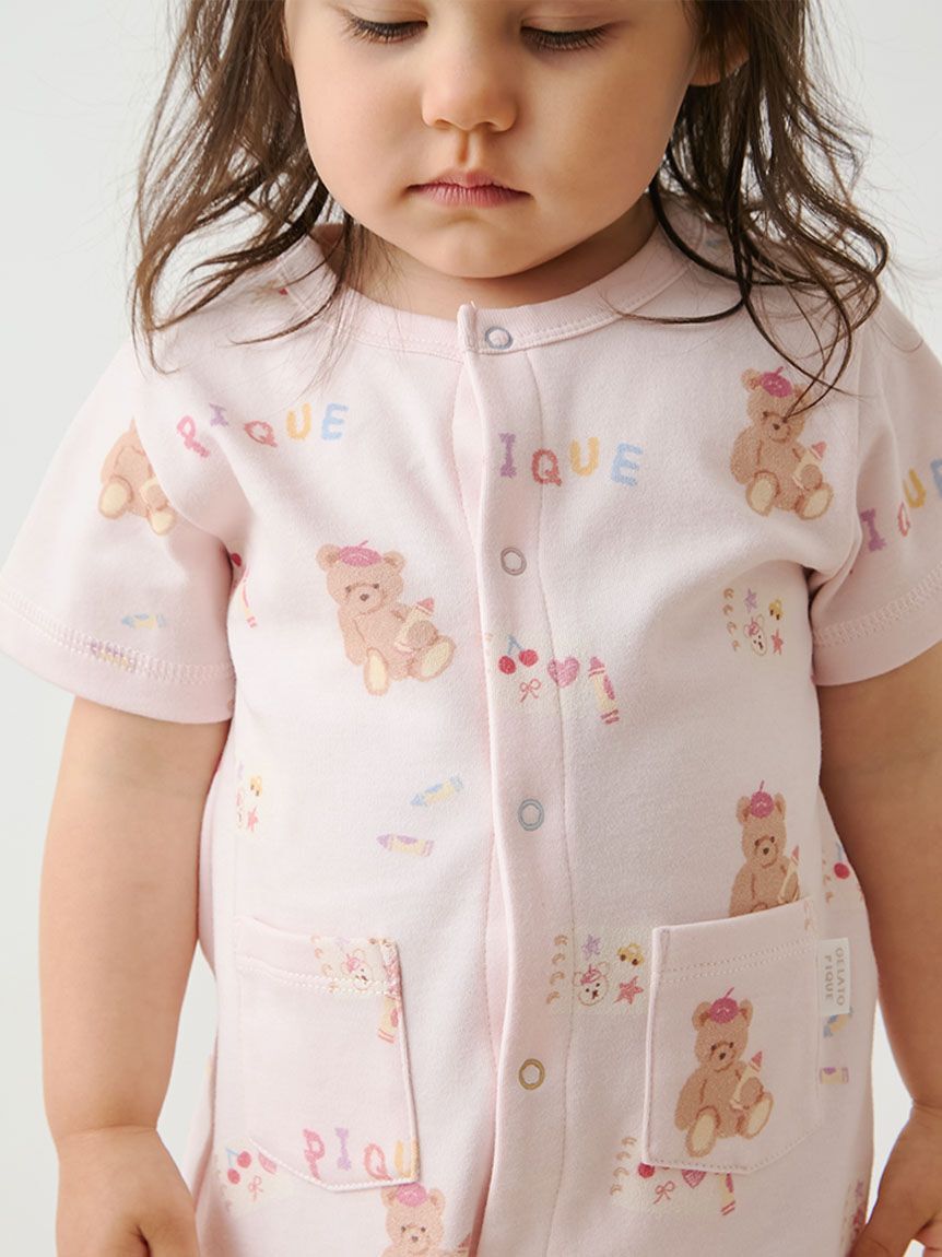 GELATO PIQUE KIDS & BABY「【BABY】ドローイングベア柄ロンパース」|ロンパース|