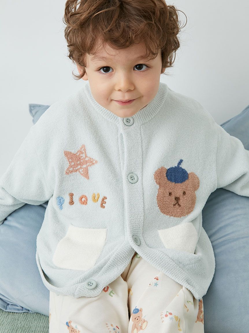GELATO PIQUE KIDS & BABY「【KIDS】エアリーモコドローイングベアカーディガン」|カーディガン|
