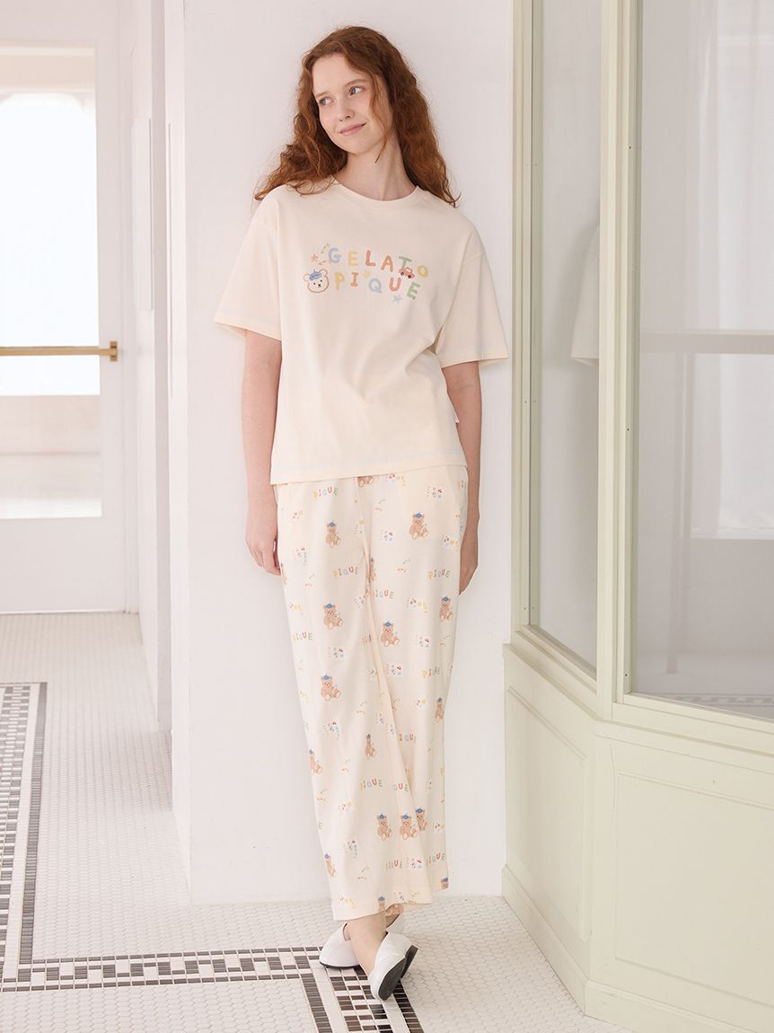 gelato pique「ドローイングベアワンポイントTシャツ」|ルームウェア|